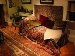Freud's couch used during psychoanalytic sessions